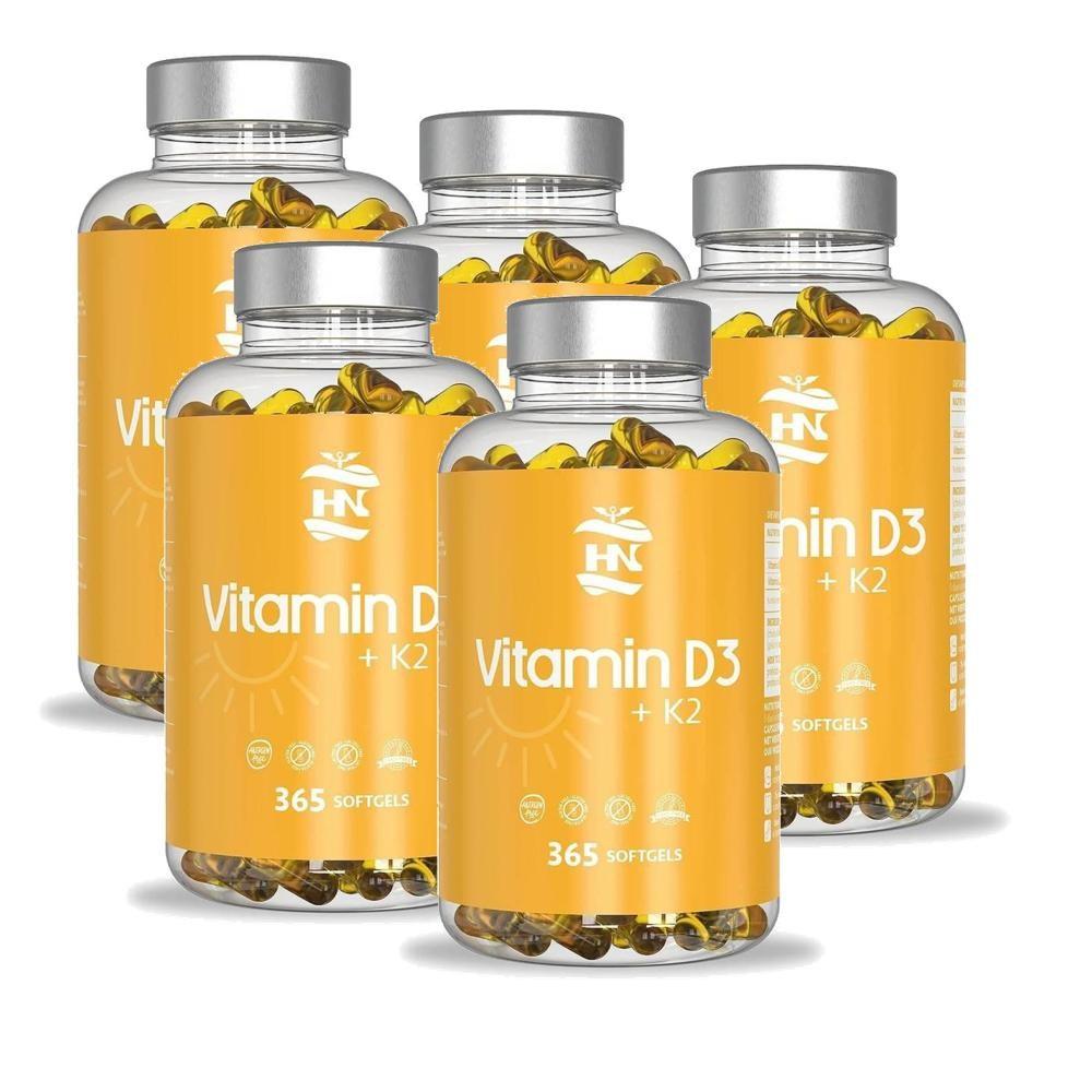 Vitamin D3 K2 5000IU Capsules HN D3 K2 5 pcs 365 Tablets