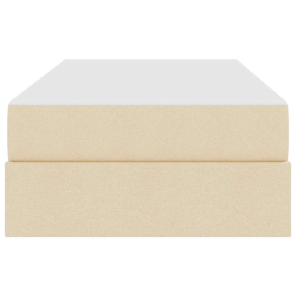 Storage Bed with Mattress Cream 90 x 200 cm Polyester