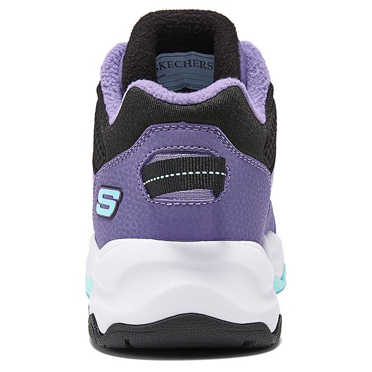 Skechers Детские удобные универсальные нескользящие прочные теплые высокие ботинки Детские ботинки Фиолетовый Черный 303499L-PRBK