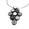 [J4250] - Designer Necklace 'Coloring' Black Gray