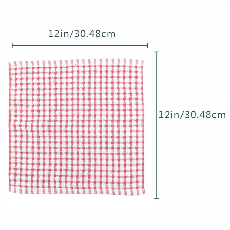 Waffle Plaid Dishcloth Set: Napkin, Tea Towel, Kitchen Towel, Scouring Pad, Cleaning Cloth.