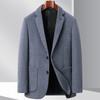 Осенне-зимний шерстяной легкий роскошный деловой пиджак для людей среднего возраста и молодежи из однотонной шерсти