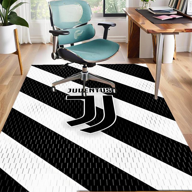 Juventus Football Polyester Carpet, Soft Indoor Mat for Office Chair, Living Room, Computer Desk - Decorative Home Office Rug Design