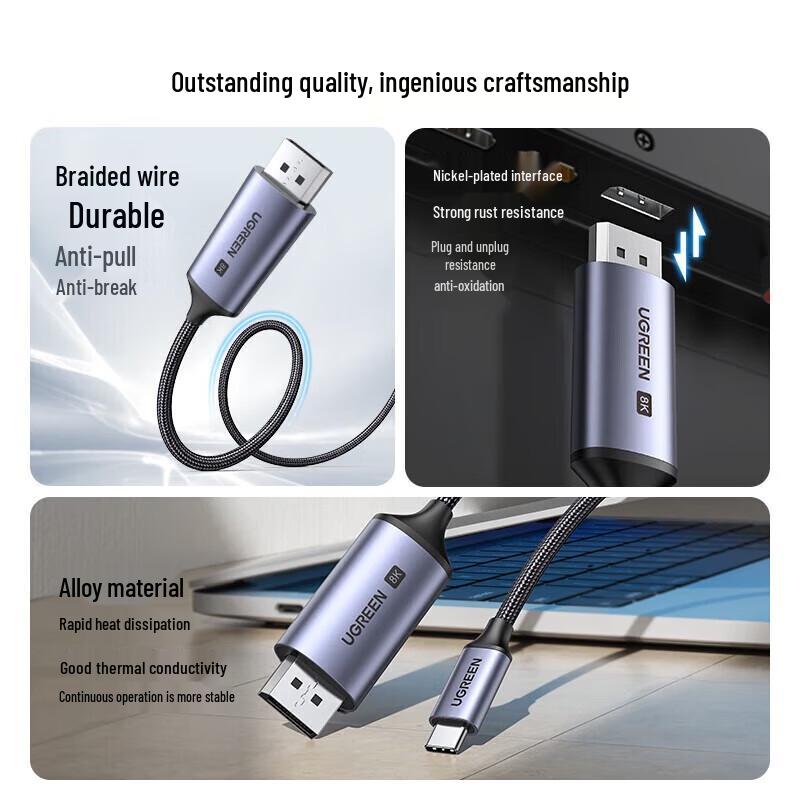 Ugreen Кабель Type-C на DisplayPort 1.4 8K