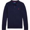 Polo FW24 Вышитый логотип с длинным рукавом Толстовка Детская толстовка Синяя 323951125-001