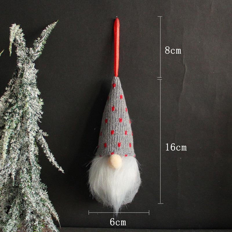 Рождественские украшения, вязаная шерстяная кукла «Лесной человек», маленькая подвеска, безликая кукла, украшение на рождественскую елку, подвеска