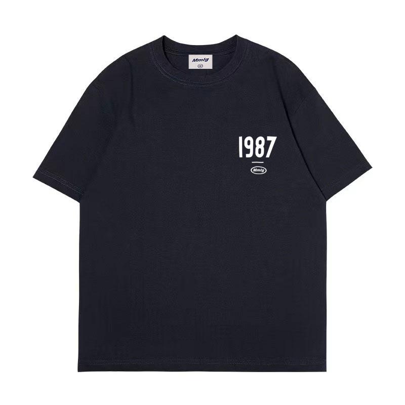 summer new Hot figure Simplicity Numbers 1987 print cotton Unisexs and Unisexs Tshirts Fashion casual shopping shirt short sleeve