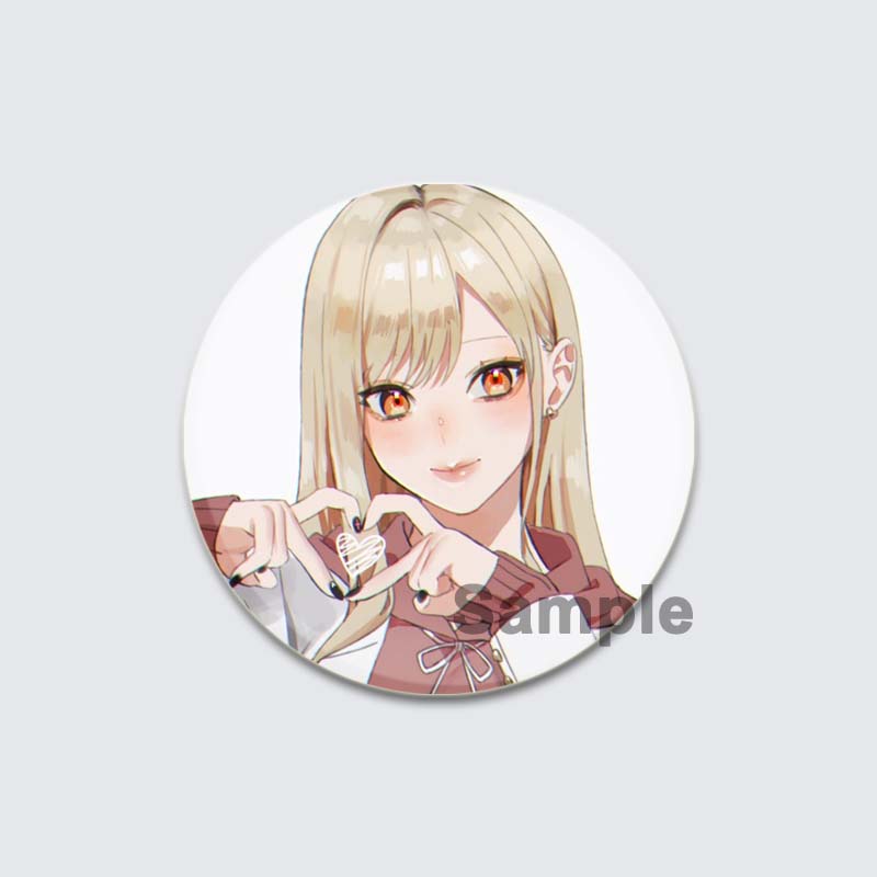 32/44/58mm Cute Cartoon My Dress Up Darling Pins Round Handmade Brooches for Backpack Cothes Accessories Anime Collection Badge Decoration