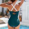 European & American Sexy Backless One-Piece Swimsuit - 2025 Fashion Sleeveless Color Block Beachwear