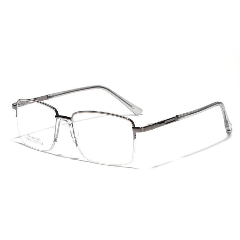 Очки Art Style Frame Glasses Square Half Frame Metal Flat Glasses Men's Simple Glasses Women