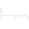 Metal Bed Frame with Headboard White 80 x 200 cm