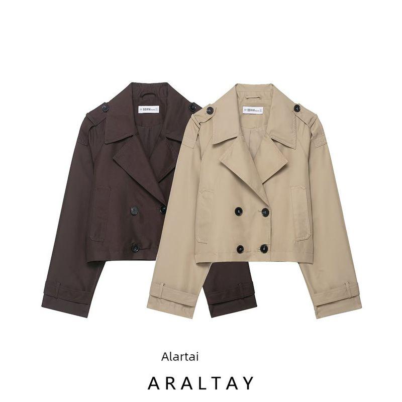 Araltay New Arrival Fashion Style Women's Clothing Fashion All-Match Minimalist Casual Style Double Breasted Short Trench Coat 3046259