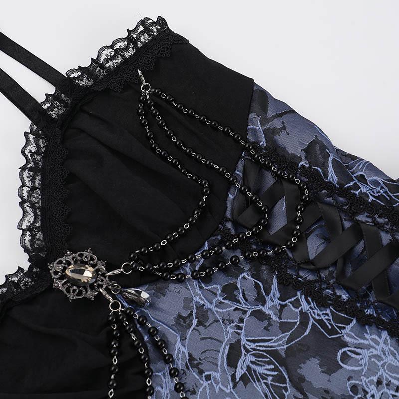 Gothic Dark Two-Color Jacquard Sling Dress & Lolita Cardigan Set