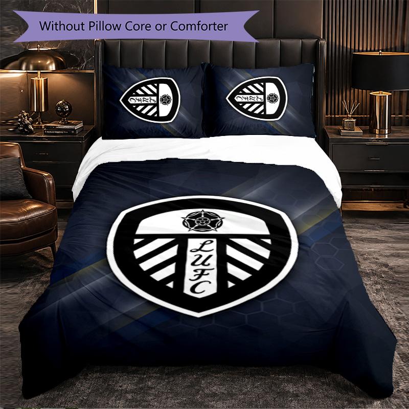 Leeds United Themed Bedding 3Pcs Duvet Cover Set Decorative Bed Linen For Teen Room Home Decoration