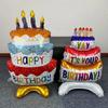 Stand Cake Balloons Large Happy Birthday Balloon New Aluminum Film Balloon  Background Decoration