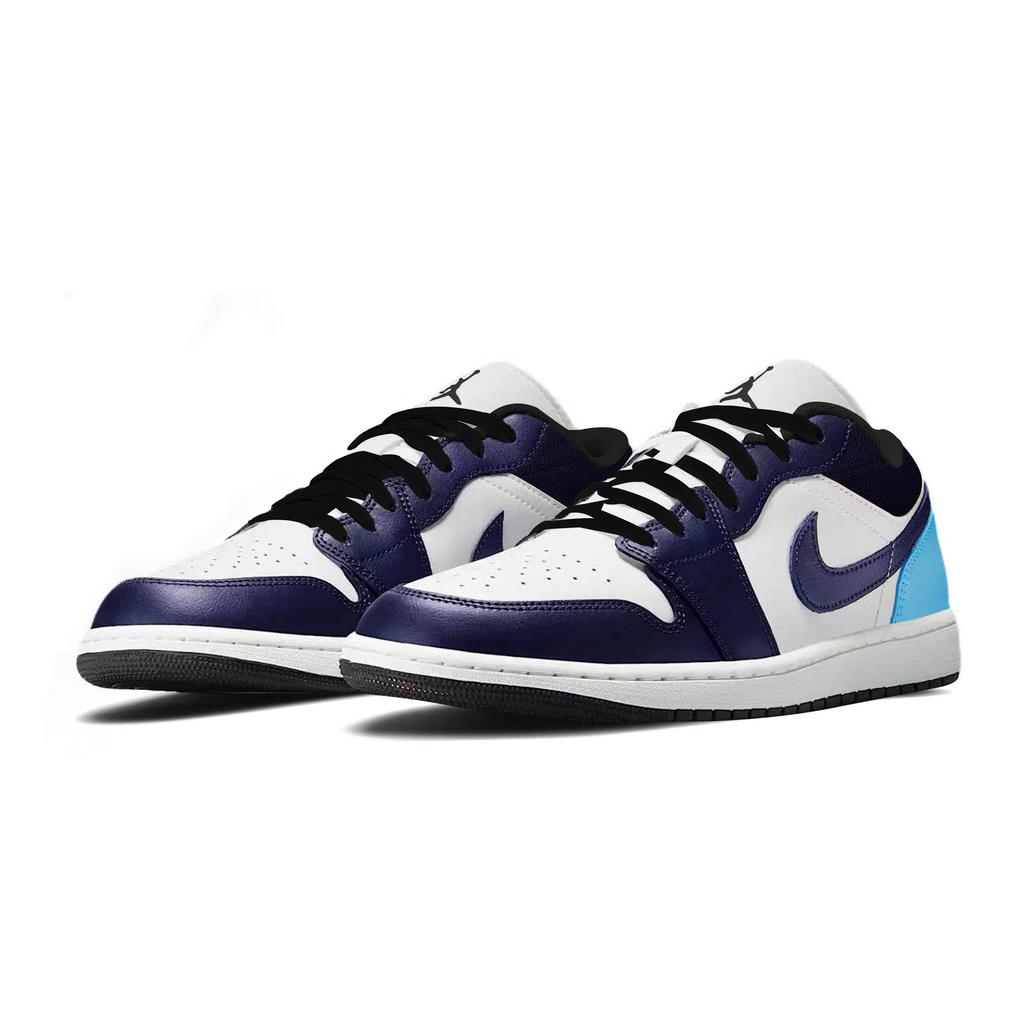 Jordan Air Jordan 1 Нескользящие Устойчивые к истиранию Низкие Скейтбордические кроссовки Унисекс Белый Синий Черный 553558-132(Team963-SBOX)