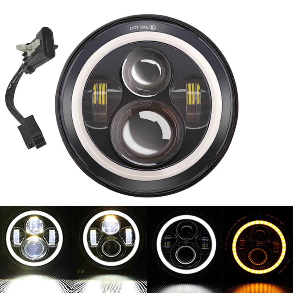 7-дюймовая светодиодная фара для мотоцикла с адаптером для Harley Touring Ultra Classic Electra Street Glide Road King Yamaha