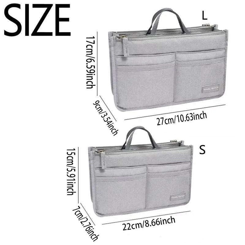 Модный дорожный тоут-органайзер с ручками, большой вместимости, подкладка для сумки, многофункциональная косметичка