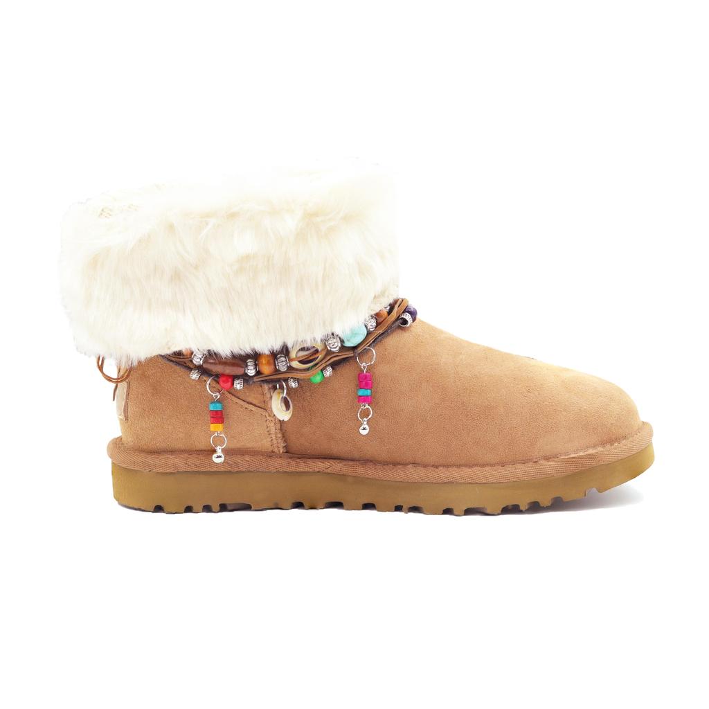UGG CLASSIC MINI Медвежонок Мокко Новое Поступление Коробка Овчина Термо Водонепроницаемые Короткие Снегоступы Женские Коричневые 1016222-CHE(Команда-)