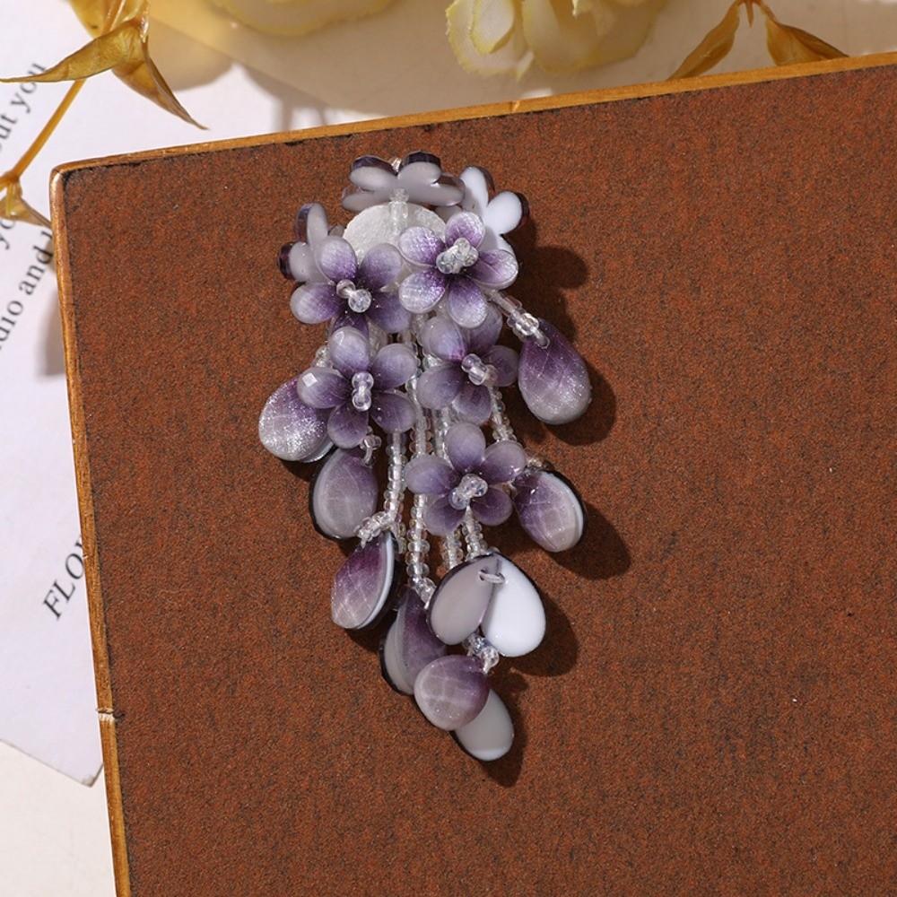 Teardrop Shape Flower Pendant Gradient Color Earring Component Earring Making