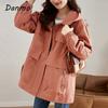 Danmo Hooded Jacket Women's Spring Autumn Korean Slim Windbreaker Coat