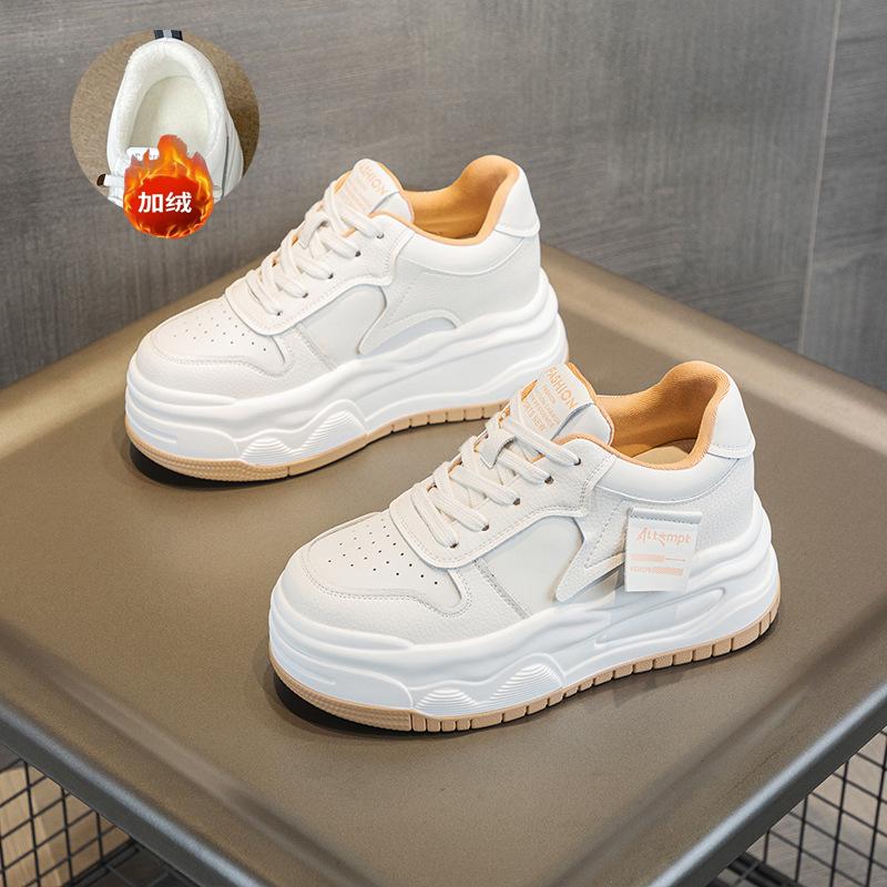 2024 весна, лето и осень новые повседневные туфли из кожи на толстой подошве, удобные и универсальные женские туфли с низким верхом