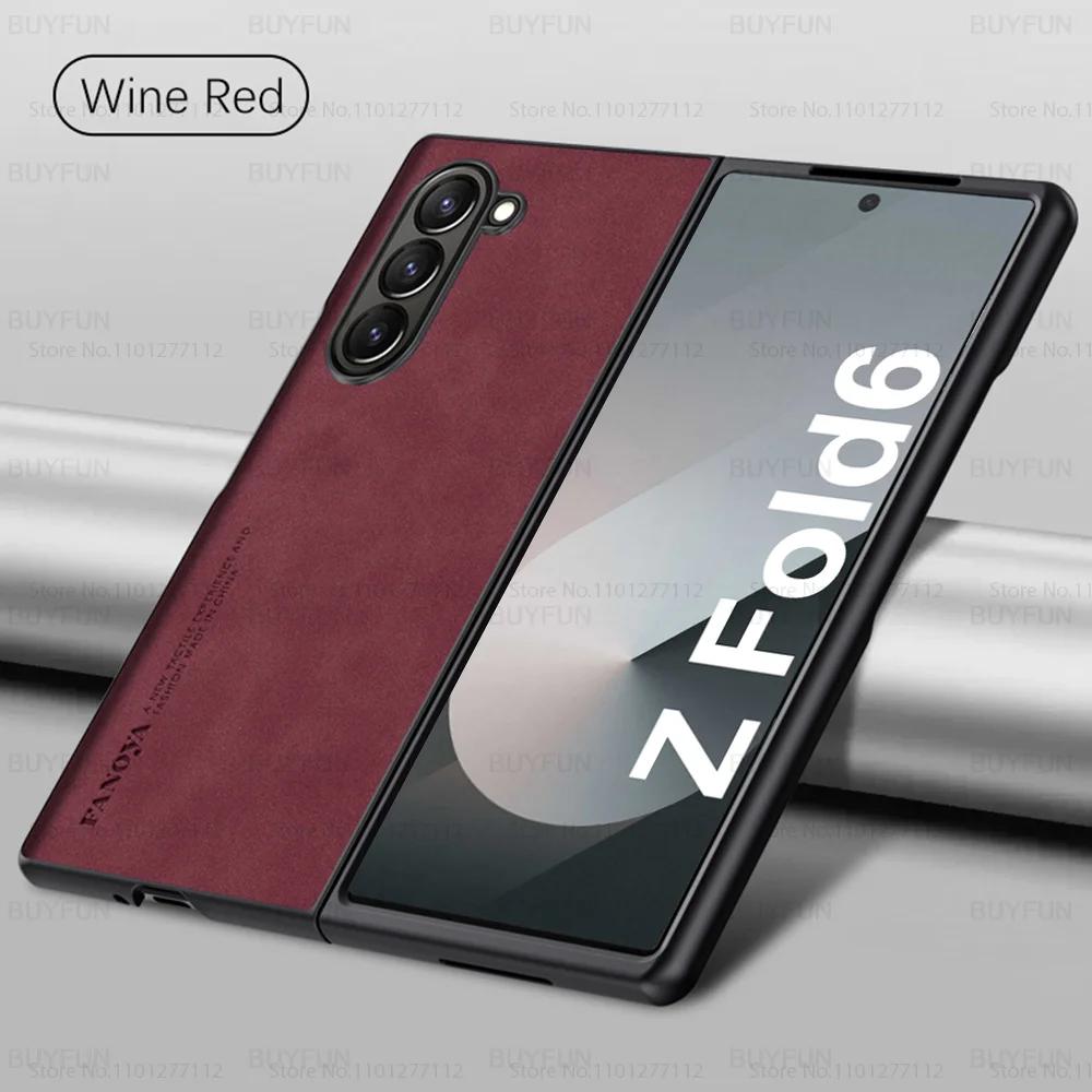 Чехол-книжка из натуральной овчины с TPU защитой камеры для Samsung Galaxy Z Fold 7 6 5 4 3, ощупь как кожа, мягкий чехол-раскладушка