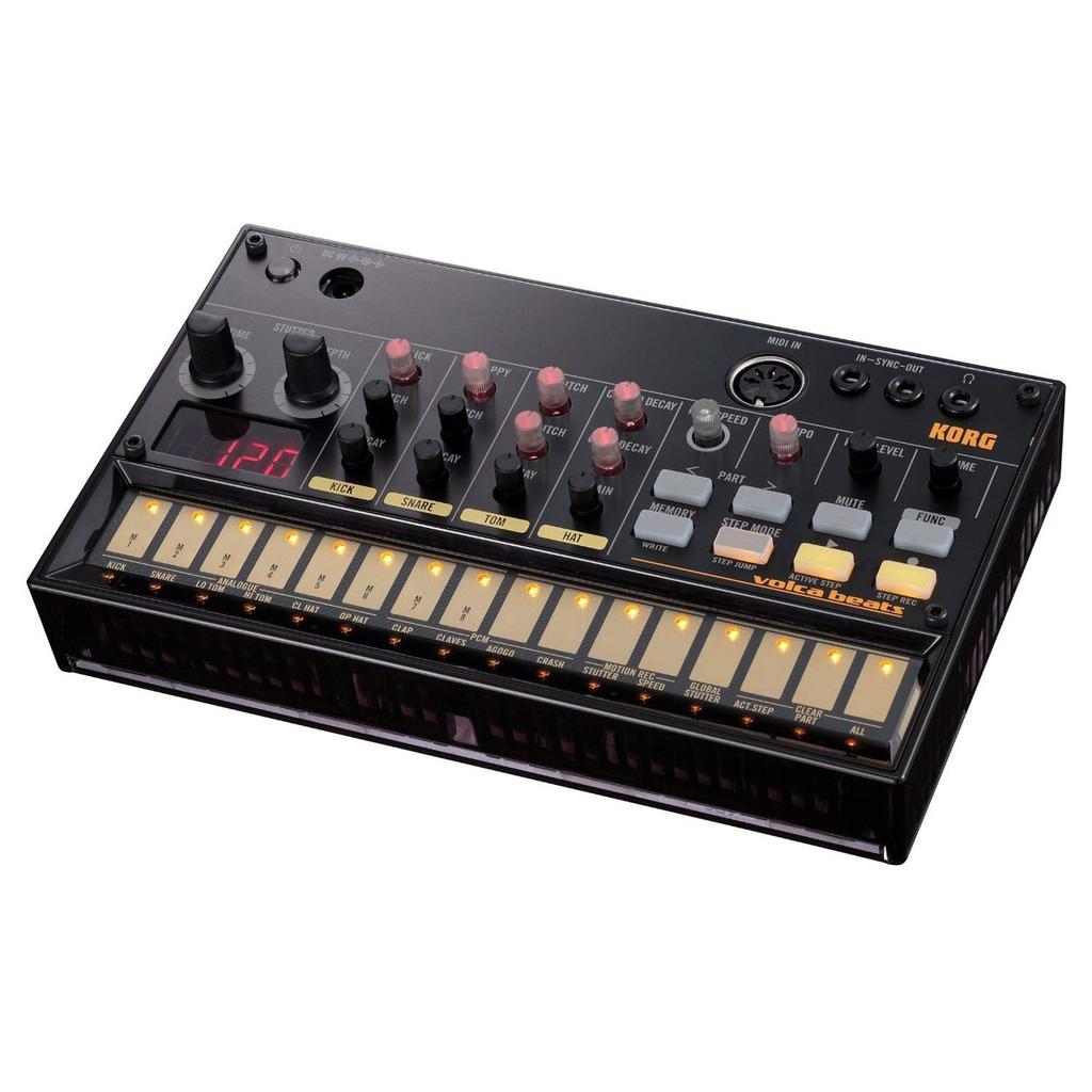 KORG volca beats Аналоговый ритм-бокс компактный размер для использования Машина 16-шаговый секвенсор, питание от батарей, встроенный динамик, совместимый, где угодно.