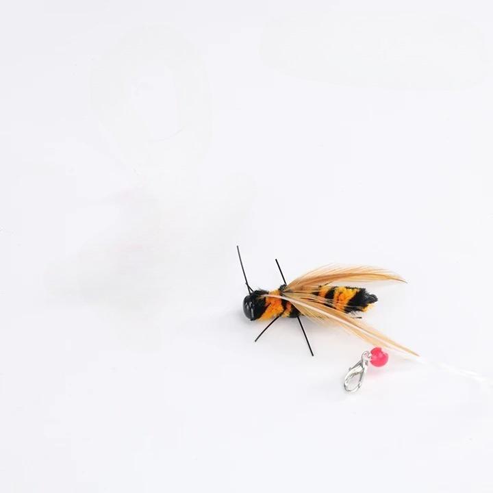 3PCS/5PCS Simulation Hornet Cat Teasing Stick Replacement Head Insect Cat Toy Interactive Pet Toys For Kitten