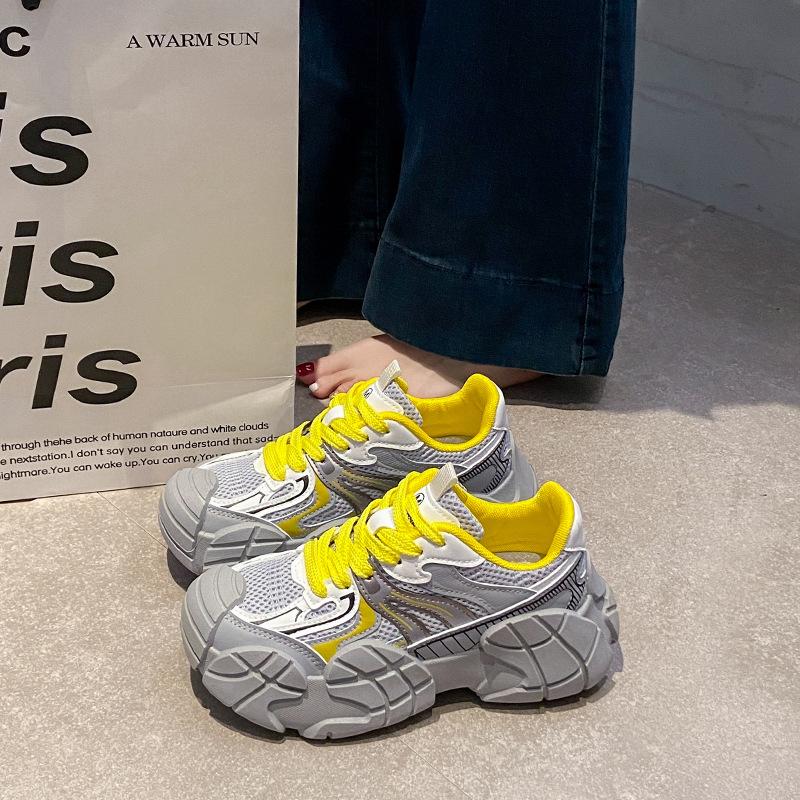 Модная платформа кроссовки папины женские 2025 осень и зима корейская версия маффин универсальная цветовая гамма дышащие повседневные спортивные туфли