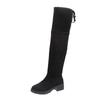 Fashion Fashion Warm Suede Women Boots Winter Black Over The Knee Boots New Comfort Lace Up Chunky High Heels Shoes  Round Toe Boots