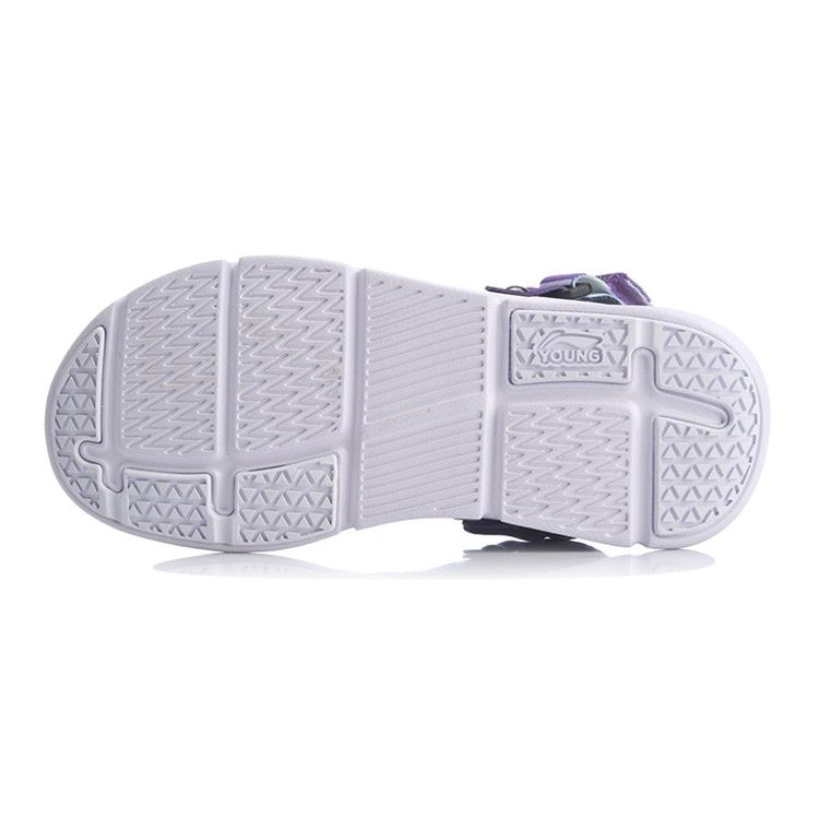 Li Ning легкие удобные двухсторонние плоские спортивные сандалии с одним ремешком детские сандалии черные фиолетовые YKUQ016-9