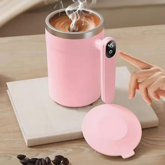Automatic Magnetic Stirring Mug Rechargeable Blender Cup with Detachable Stirrer Portable Electric Mixing Mug for Hot Protein Shakes Coffee Tea