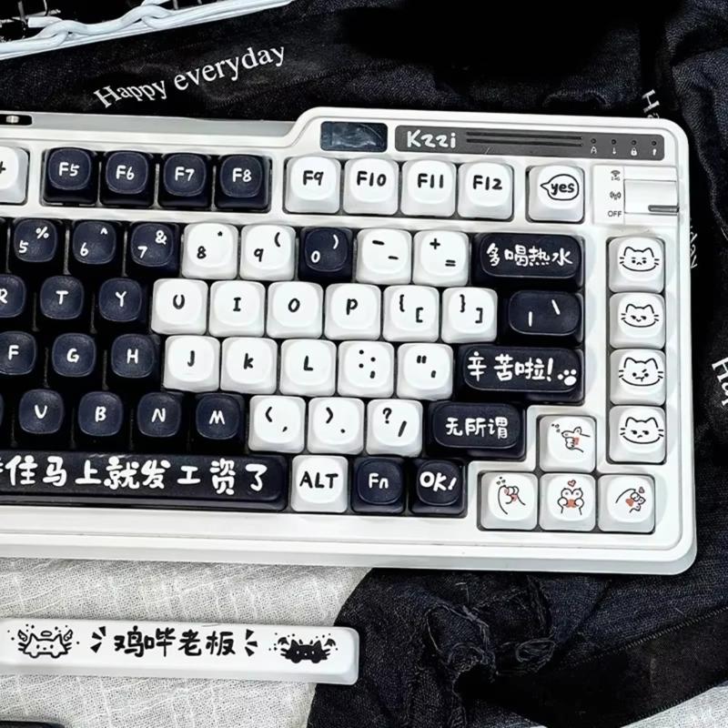 MOA Height Keycaps 135 шт. Термосублимация Стирающиеся цвета Тема «Коты» Набор кейкапов Индивидуальная настройка для механических клавиатур