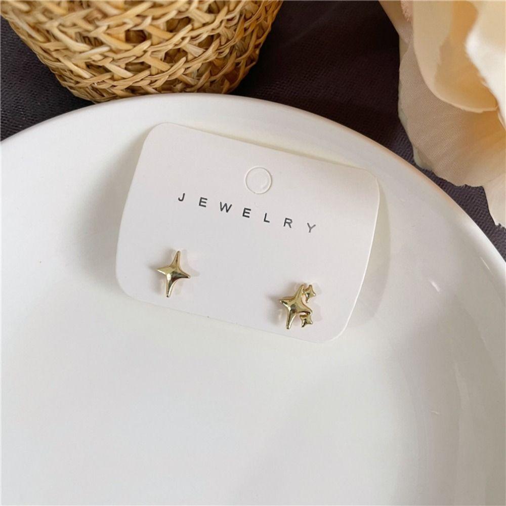 Silver Ear Stud Fashion Asymmetry Earrings Exquisite Star Earrings Women