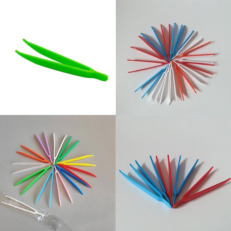 Пластиковые игрушки для детей «сделай сам», 20 шт., пластиковые зажимы, независимая упаковка, косметические пинцеты, многоцветные одноразовые пинцеты, локоть