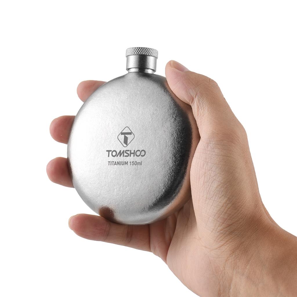 Titanium Flask 150ml Whiskey Flask for Men Lightweight Titanium Wine Flask Camping Flask Titanium