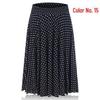 Women's Summer Floral Ice Silk Pleated Skirt - Mid-Length with Elastic Waist