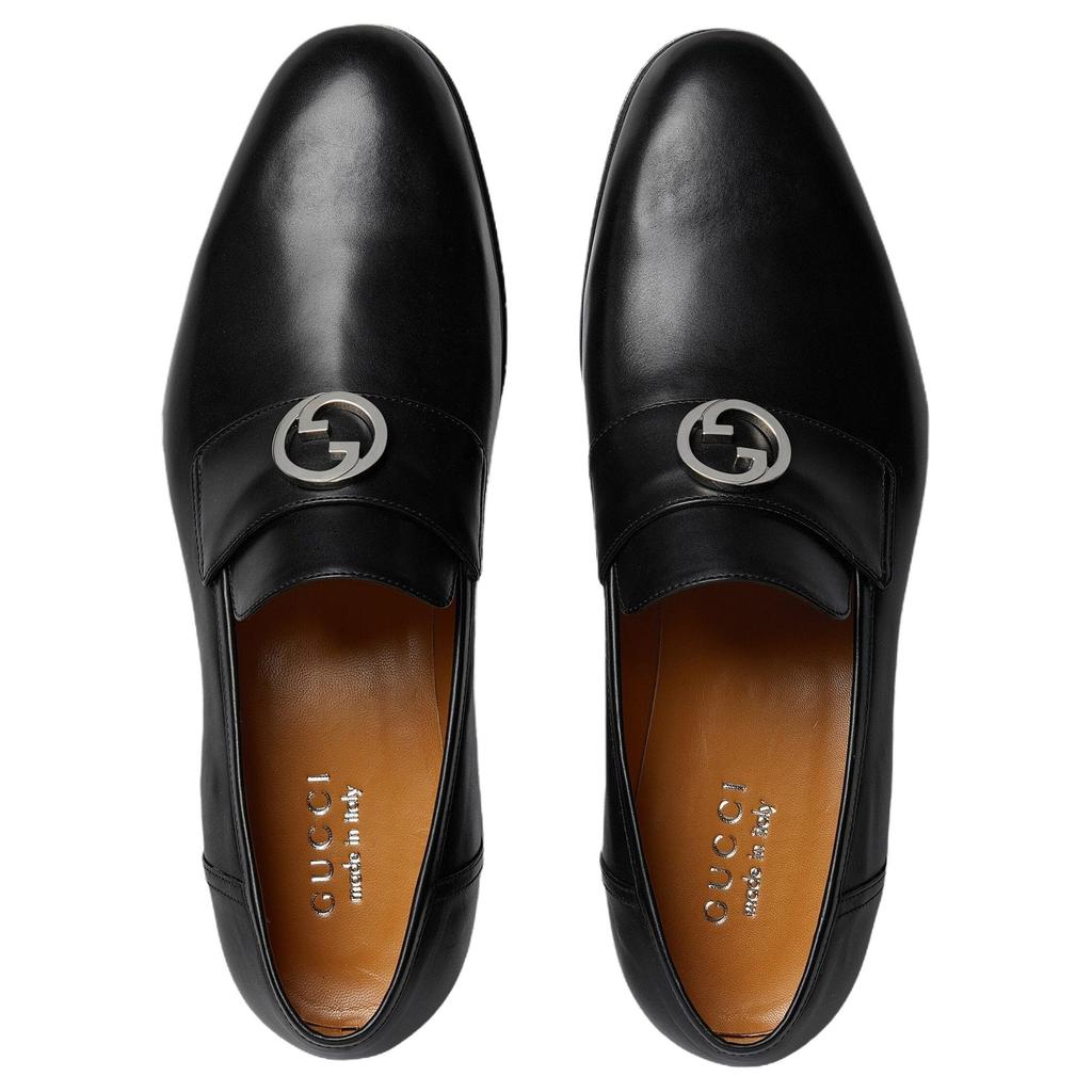 GUCCI Logo Plaque Loafers 730134 06F00 1000