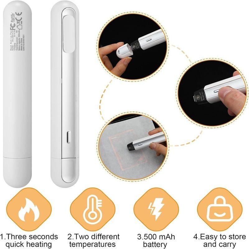 A64Z Card Care Tool Set 47 Pcs Card Flattening Kit Includes 20 Clear Sheets 25 Heat Paper 1 White Crease Reducer Thermal Pen