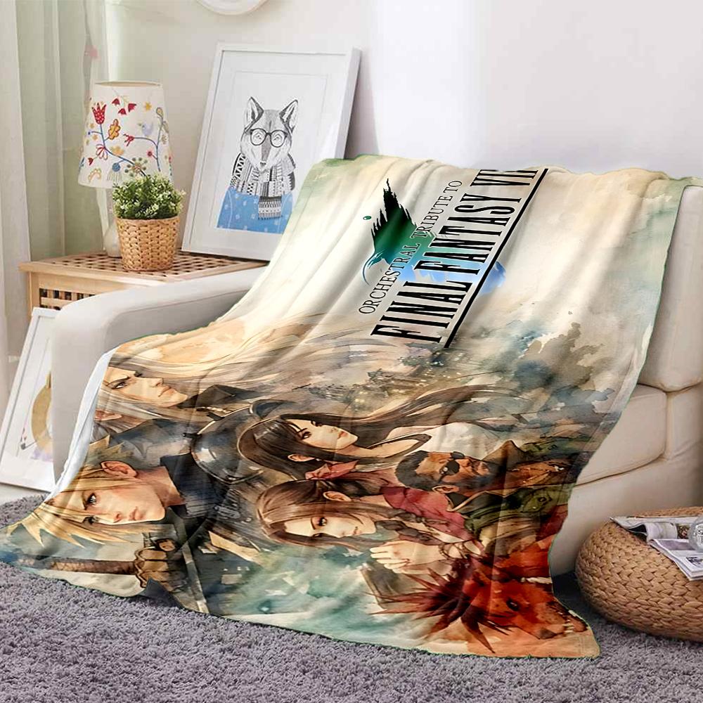 1Pc Orchestral Tribute Final Fantasy Vii Flannel Blanket, Soft And Comfortable, Casual Warm, Camping Travel, Christmas, Halloween Xmas Gift Y1481