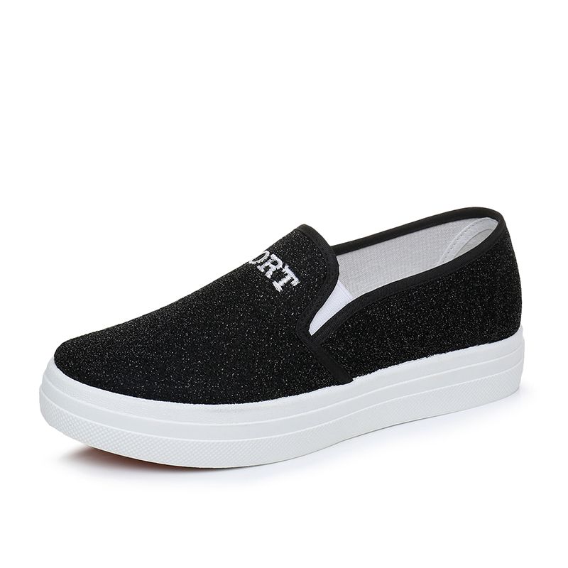 Fashion Loafers Black 2024 Flat Women Footwear Ladies Shoes Canvas Luxury 39 Trends Shoe A New Arrival Chic Elegant Offer Low Price In