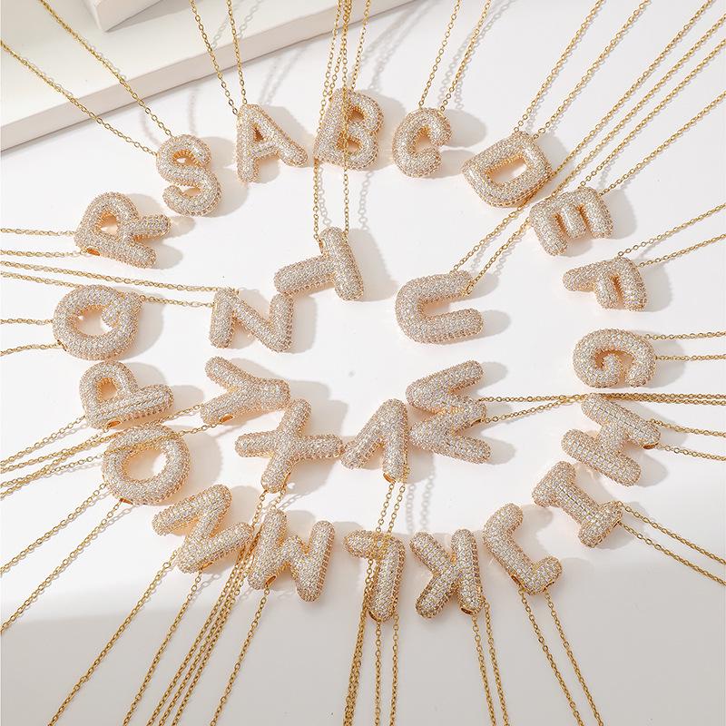 Циркониевое ожерелье с алфавитом: Элегантная цепочка на ключицу для женщин