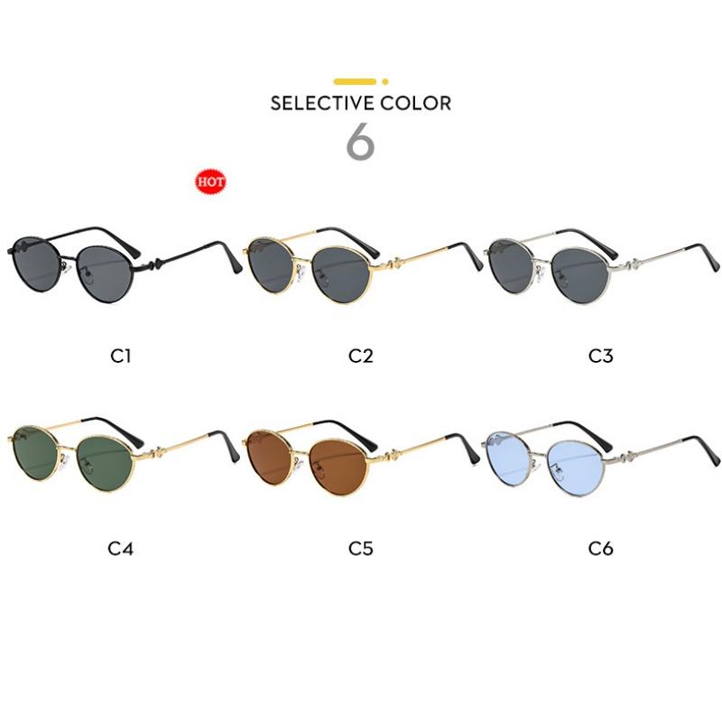 Women's sunglasses - unisex retro oval metal sunglasses