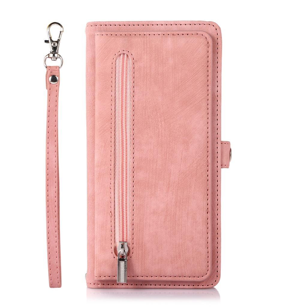 Magnetic Phone Case for Google Pixel 10 Pro XL Pixel9 9A 8 8A 7 7A 6 6A Zipper Lanyard Plain Leather Card Holder Wallet Cover