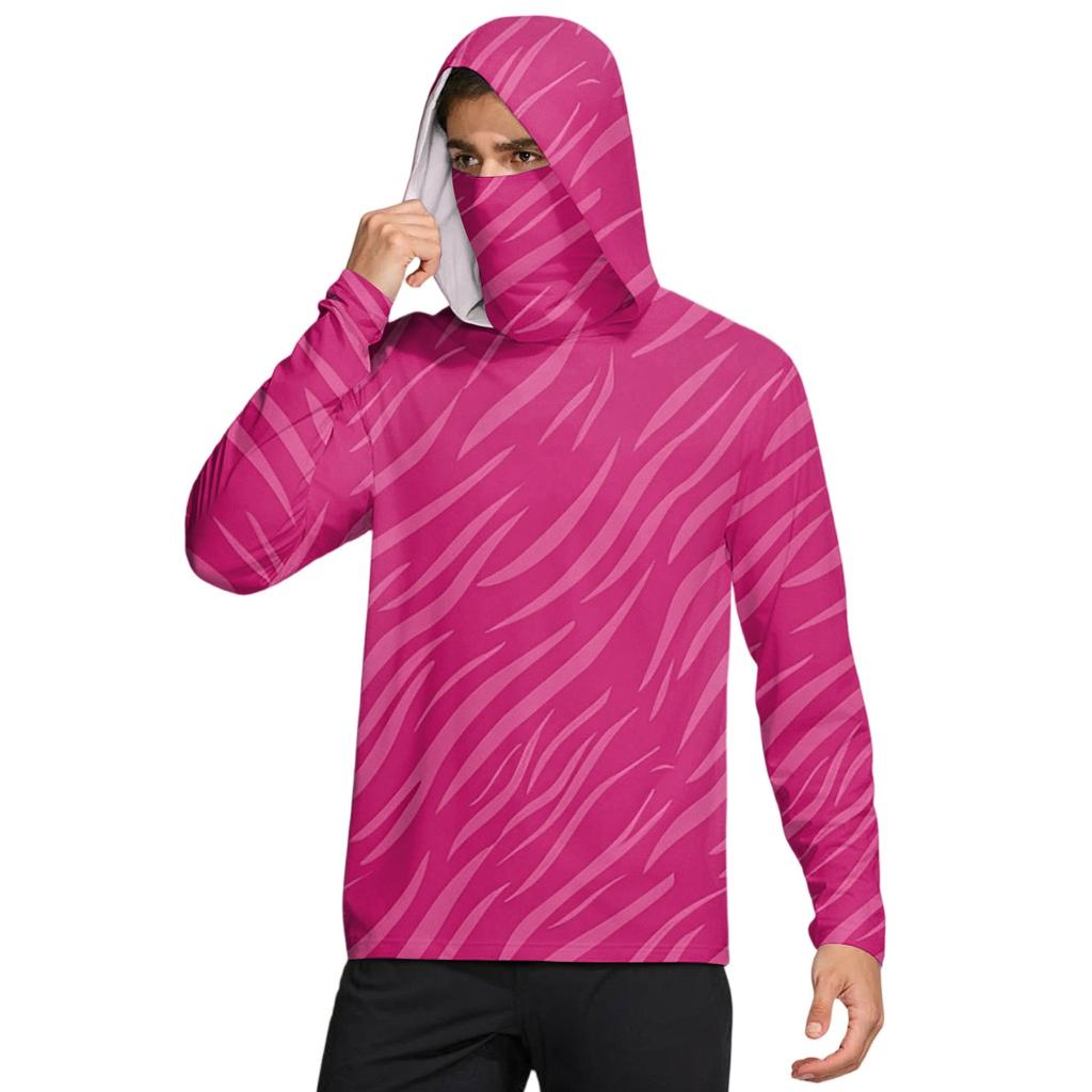 Мужская рубашка с маской Легкая с длинным рукавом Капюшон Для пеших прогулок Рыбалки Для выступлений