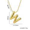 Stainless Steel Gold Color Chunky Alphabet Balloon Bubble Initial Letter Pendant Necklace for Women Charm Necklace Jewelry Gift