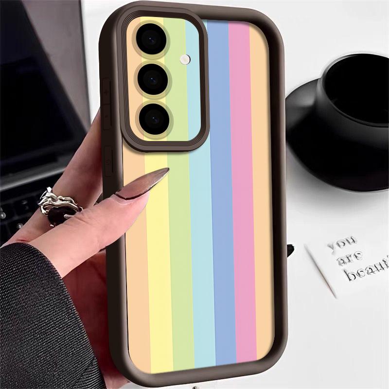 Чехол с цветочным полосатым узором для Samsung A57 A37 A27 A17 S26 Ultra S25 FE A56 A36 A16 A55 A35 A15 A54 5G S21 S22 S23 S24 Plus Ударопрочный бампер