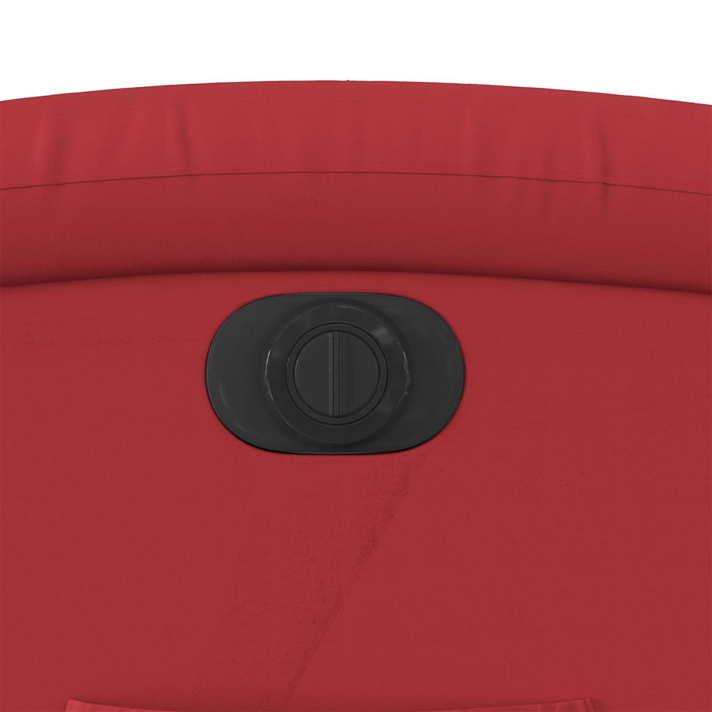 Electric Recliner Chair Red Faux Leather