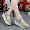 Летние новые женские повседневные туфли на платформе Muffin Rocking Shoes Wedge Heel Women Lady Fish Mouth Breathable Sandals